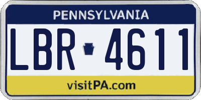 PA license plate LBR4611