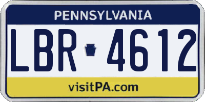 PA license plate LBR4612