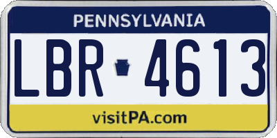 PA license plate LBR4613