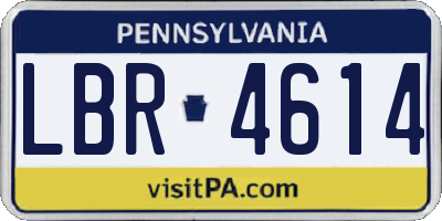 PA license plate LBR4614