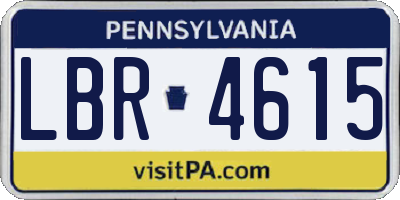 PA license plate LBR4615