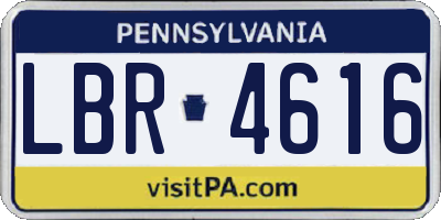 PA license plate LBR4616