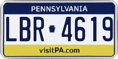 PA license plate LBR4619