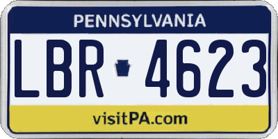 PA license plate LBR4623