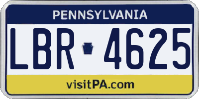 PA license plate LBR4625