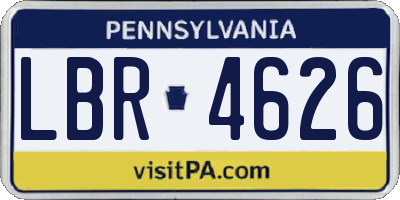 PA license plate LBR4626