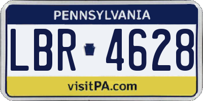 PA license plate LBR4628
