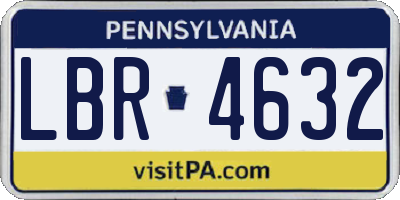 PA license plate LBR4632