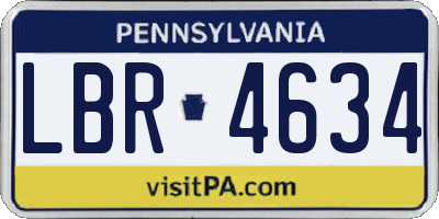 PA license plate LBR4634