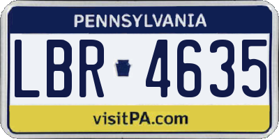 PA license plate LBR4635