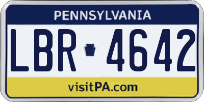PA license plate LBR4642