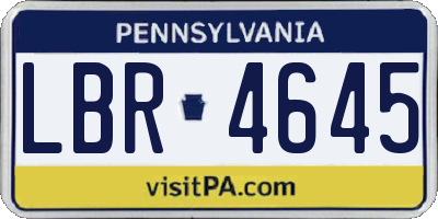 PA license plate LBR4645