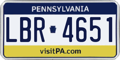 PA license plate LBR4651