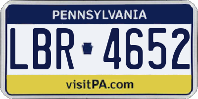 PA license plate LBR4652