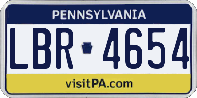 PA license plate LBR4654