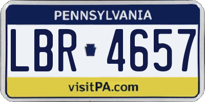 PA license plate LBR4657