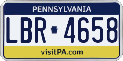 PA license plate LBR4658