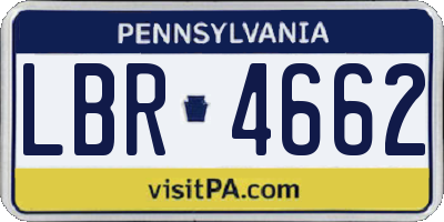 PA license plate LBR4662