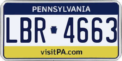 PA license plate LBR4663