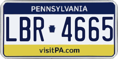 PA license plate LBR4665