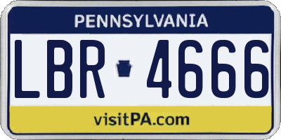 PA license plate LBR4666