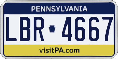 PA license plate LBR4667