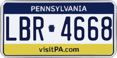 PA license plate LBR4668