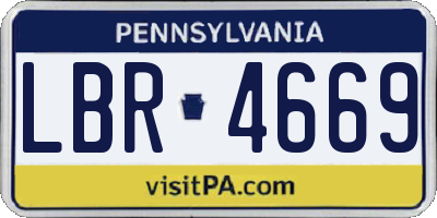 PA license plate LBR4669