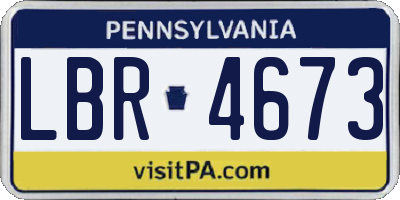 PA license plate LBR4673