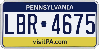 PA license plate LBR4675