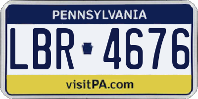 PA license plate LBR4676