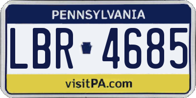 PA license plate LBR4685