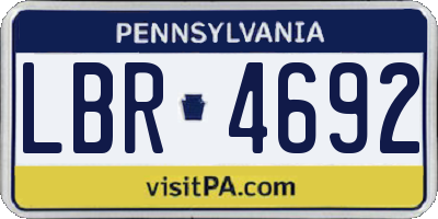 PA license plate LBR4692