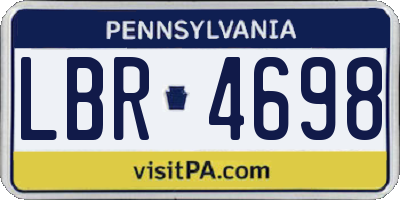 PA license plate LBR4698
