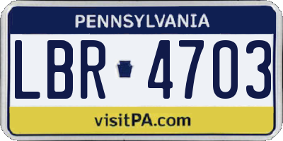 PA license plate LBR4703