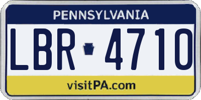 PA license plate LBR4710