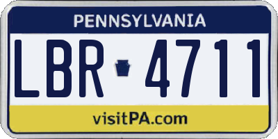 PA license plate LBR4711