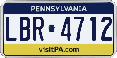 PA license plate LBR4712