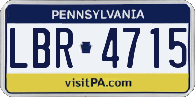 PA license plate LBR4715