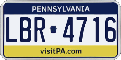 PA license plate LBR4716