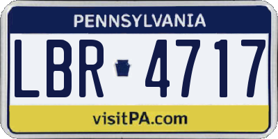 PA license plate LBR4717