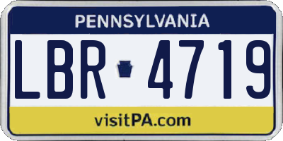 PA license plate LBR4719