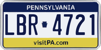 PA license plate LBR4721