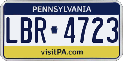 PA license plate LBR4723