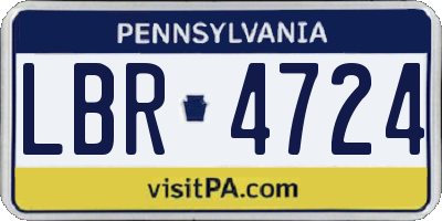 PA license plate LBR4724