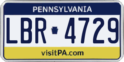 PA license plate LBR4729