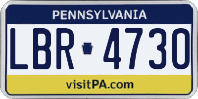 PA license plate LBR4730