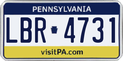 PA license plate LBR4731