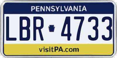 PA license plate LBR4733