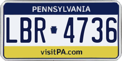 PA license plate LBR4736